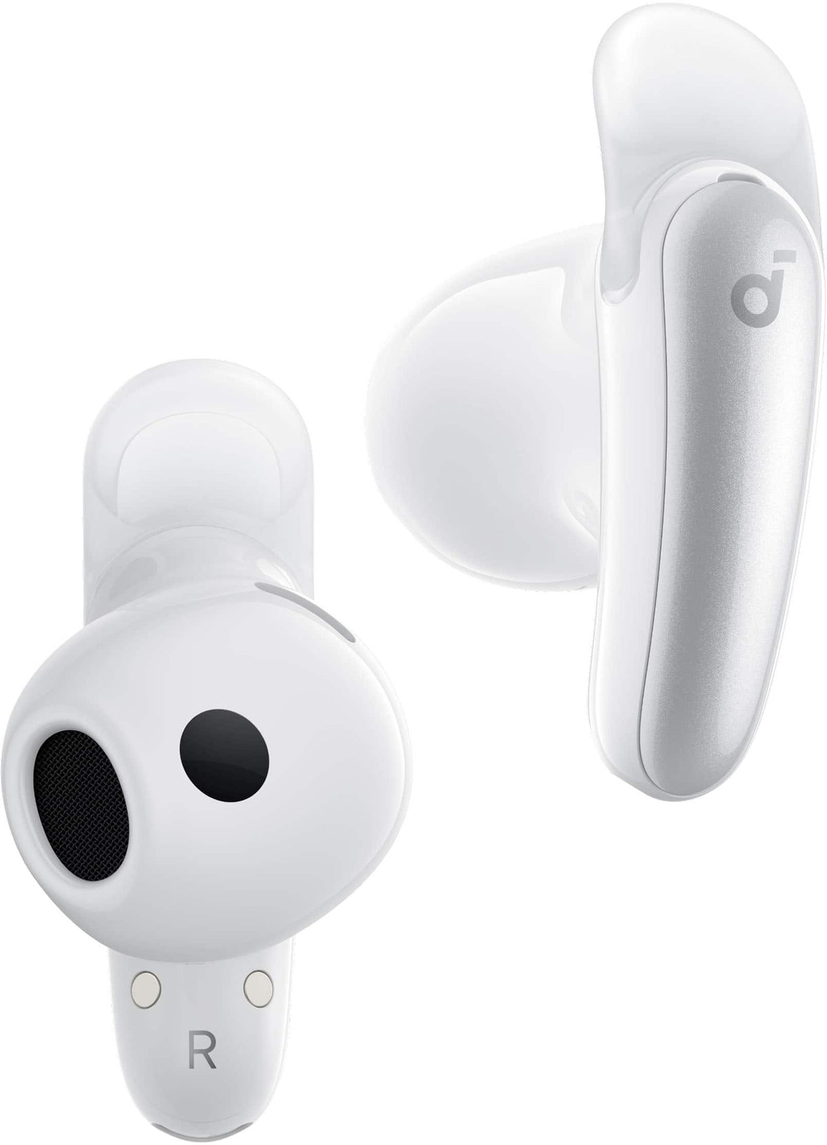 Soundcore - by Anker Liberty Buds Semi-In-Ear Adaptive Noise Cancelling Bluetooth Wireless Earbuds - White