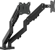 j5create - Ergonomic Dual Monitor Desk Mount for Most 17”-32” Monitors - Black