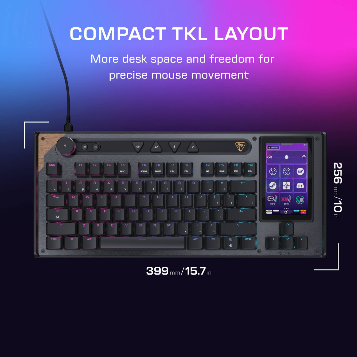 Turtle Beach - Command Series KB7 TKL Wired Hall-Effect Gaming Keyboard for PC - Black