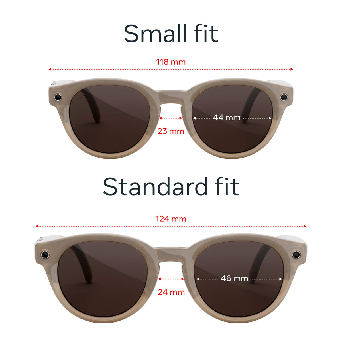 Meta - Glasses, Nova Small, Smart Frame, AI Glasses with Camera - Chocolate Lenses - Sandstone