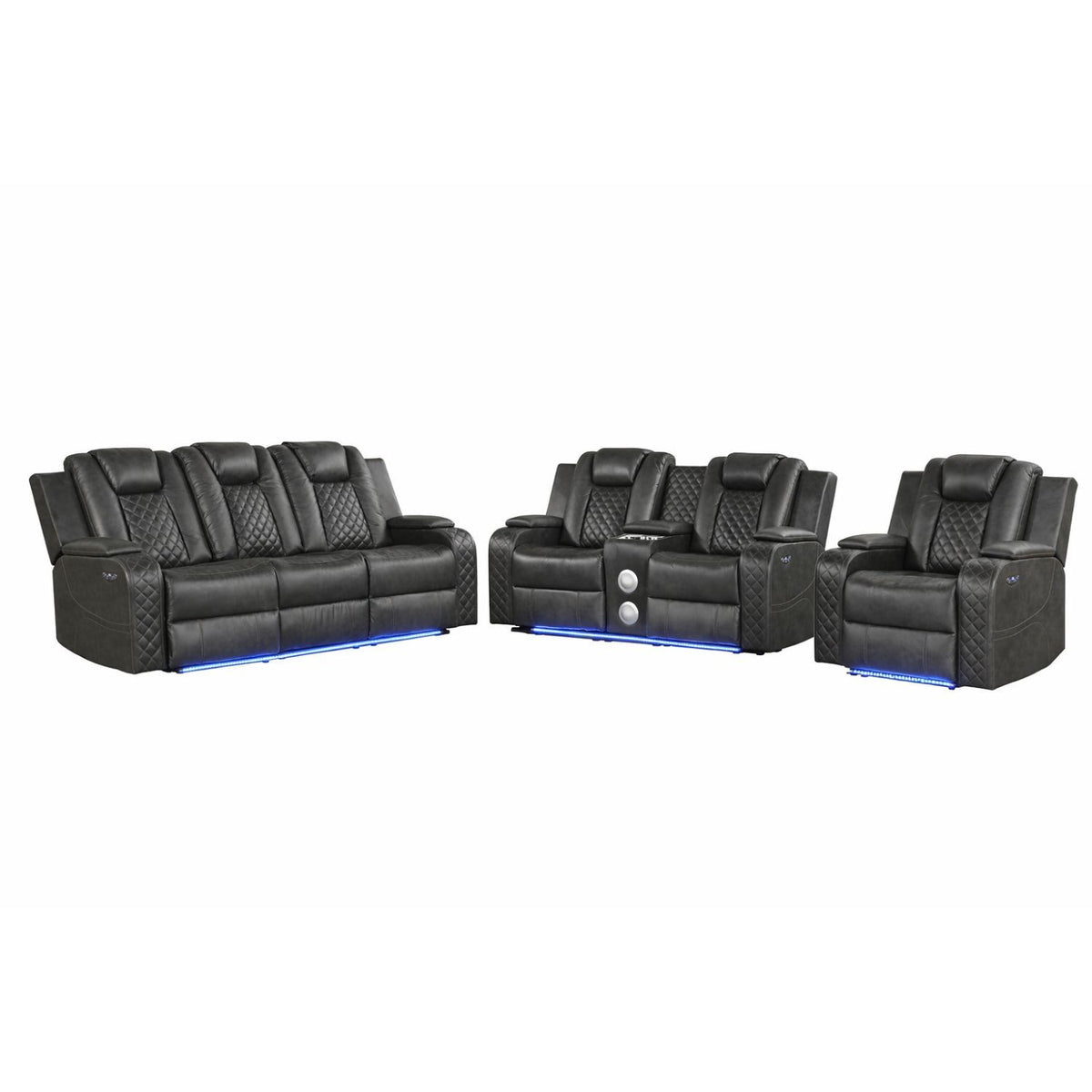 Benz - Sofá reclinable eléctrico con cabeceros ajustables y luces LED ambientales
