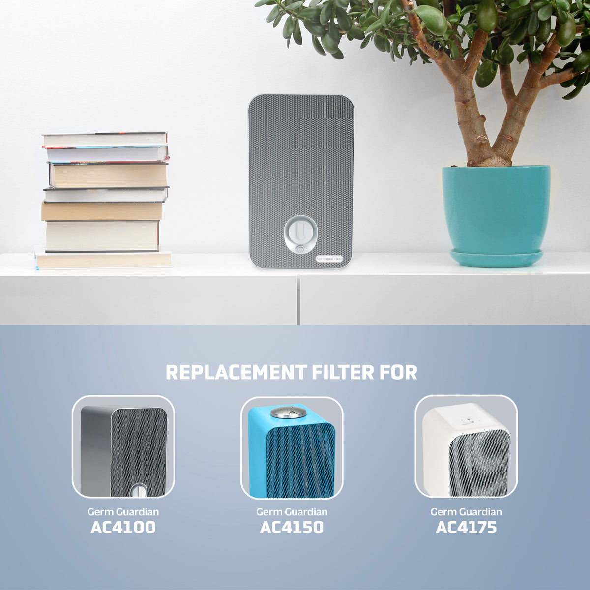 Genuine HEPA Pure Replacement Filter E for GermGuardian Air Purifier Model AC4100 - Black/White