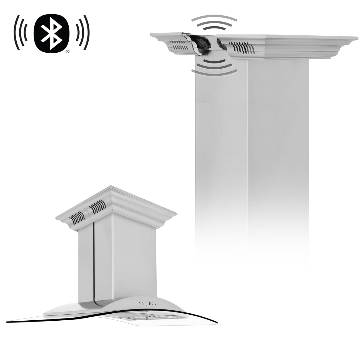 ZLINE - 36 inches - Externally Vented - Island Range Hood - Stainless Steel