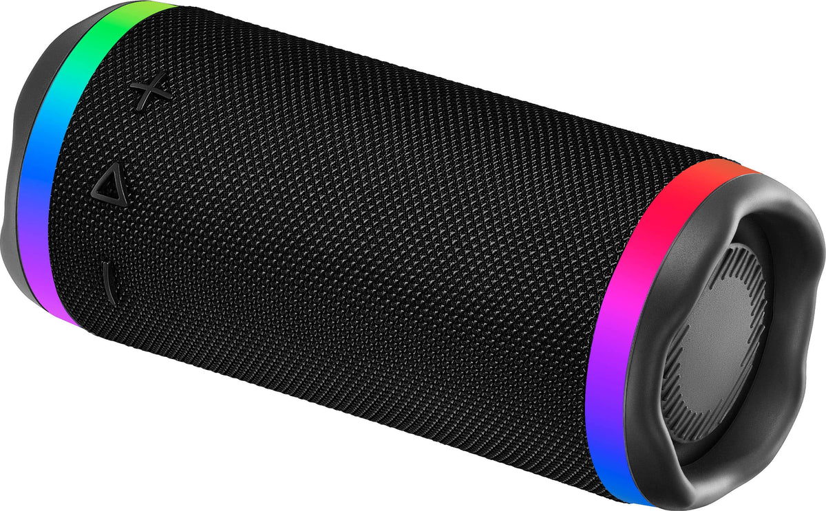 Insignia™ - Medium Waterproof Bluetooth Speaker with LED Lighting - Black