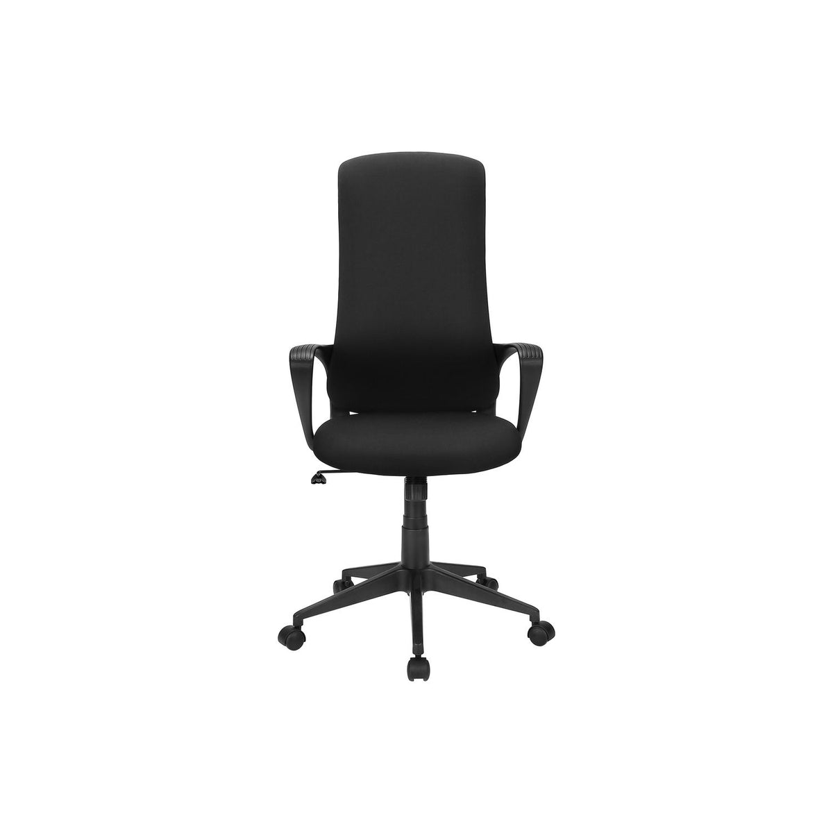 Silla de oficina con altura regulable, reposabrazos, giratoria - Negra
