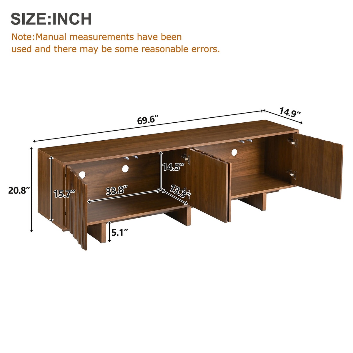 Mueble de TV estilo retro con puerta ondulada