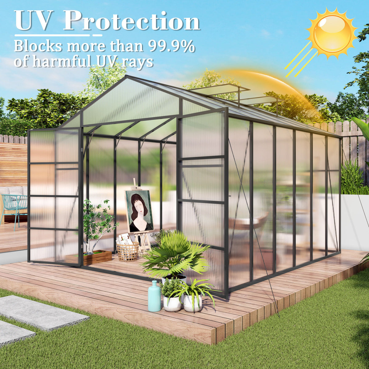 Cabaña para jardín exterior resistente al viento y apta para todas las estaciones Gain Height