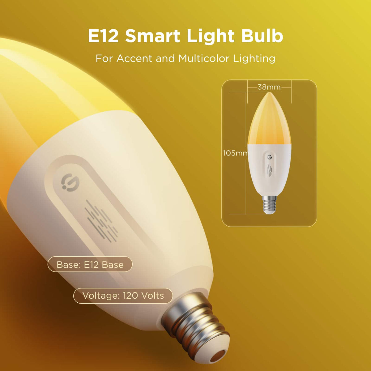 Govee - 450LM RGBWW Smart Candle LED Bulb 2 Packs - Multi