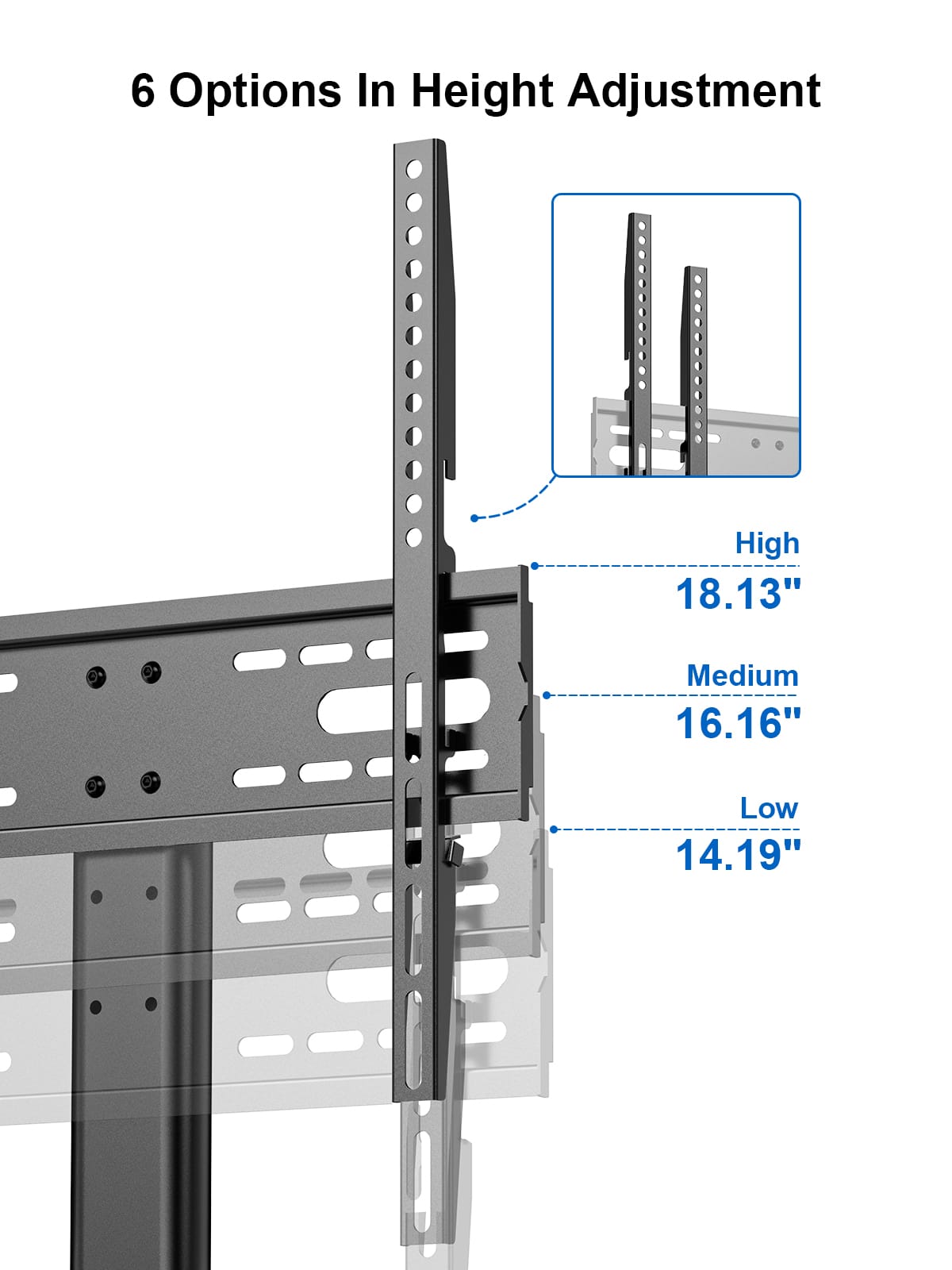 ErgoAV - Tabletop TV Stand for 40" to 55" TVs - Black
