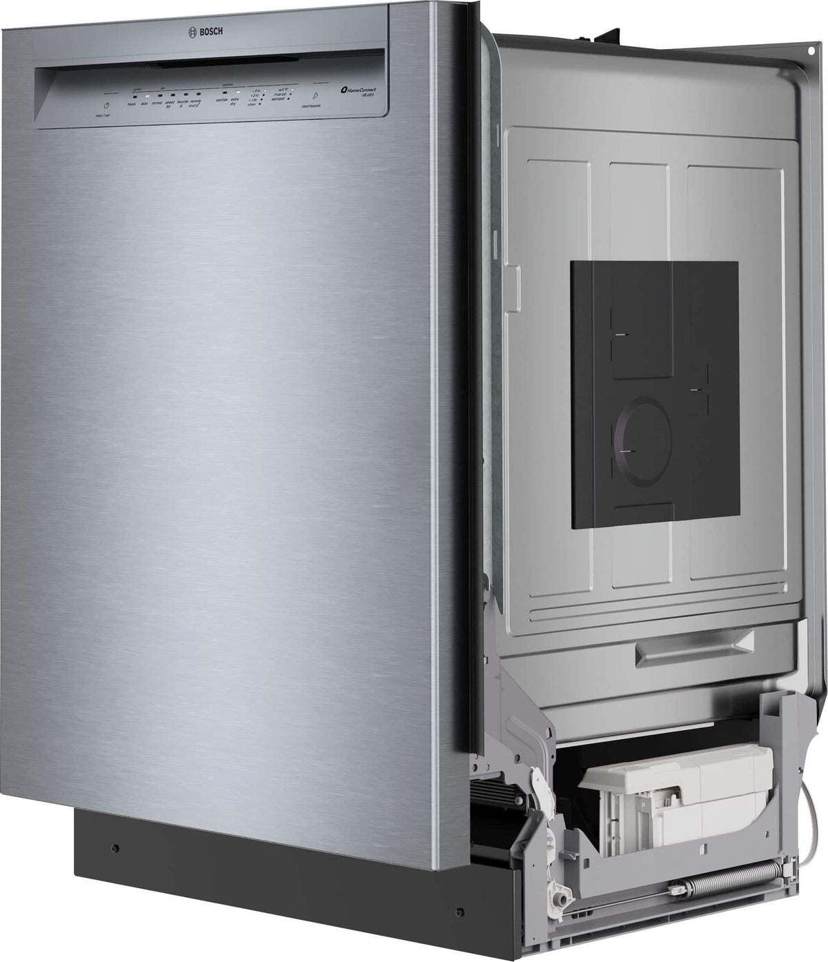 Bosch - 300 Series 24" Front Control Smart Built-In Stainless Steel Tub Dishwasher with 3rd Rack and PrecisionWash, 48 dBA - Stainless Steel