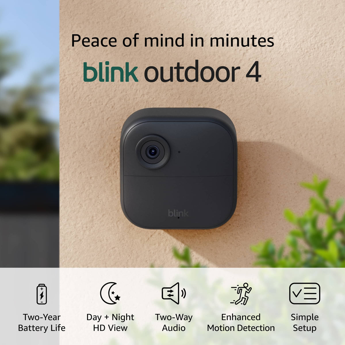 Blink - Outdoor 4 - Wireless smart security camera, two-year battery life, 1080p HD. Sync Module Core included - 2 Cameras - Black