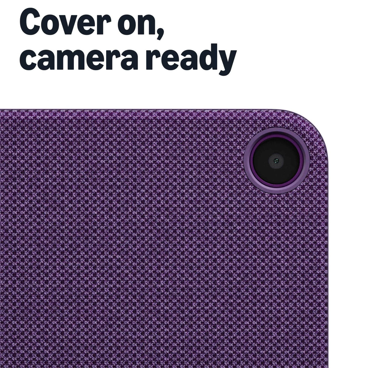 Amazon - Alexa Tablet 11 Fabric Folio Cover with Magnetic Attach - Lightweight and Protective - Amethyst