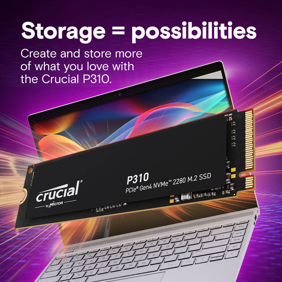 Crucial - P310 1TB Internal SSD PCIe Gen 4 x4 NVMe M.2