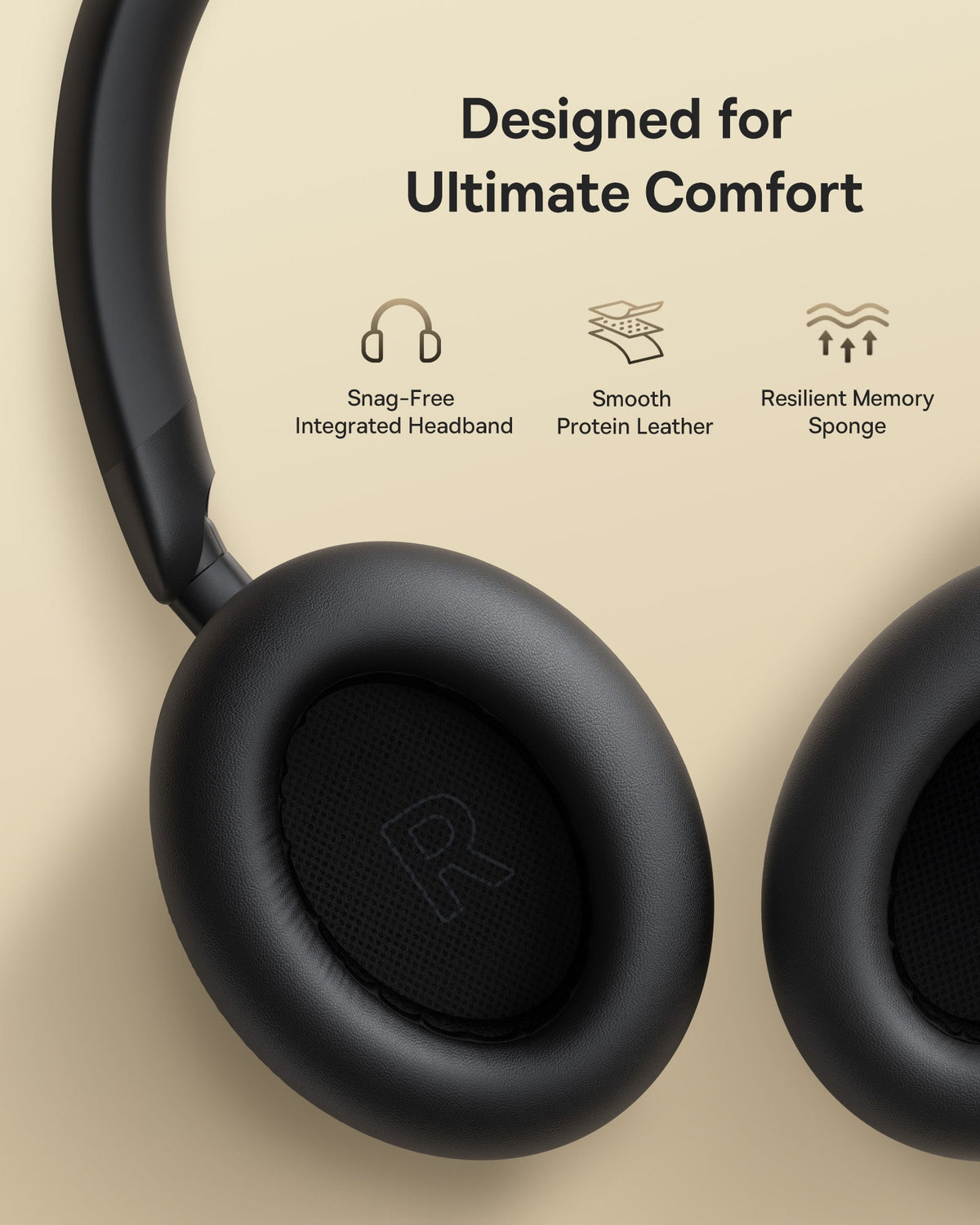 Baseus - Bowie MH1 Over-Ear Headphones - Adaptive Hybrid ANC,LDAC Hi-Res,80-Hour Playtime,Bluetooth 6.0 - Black