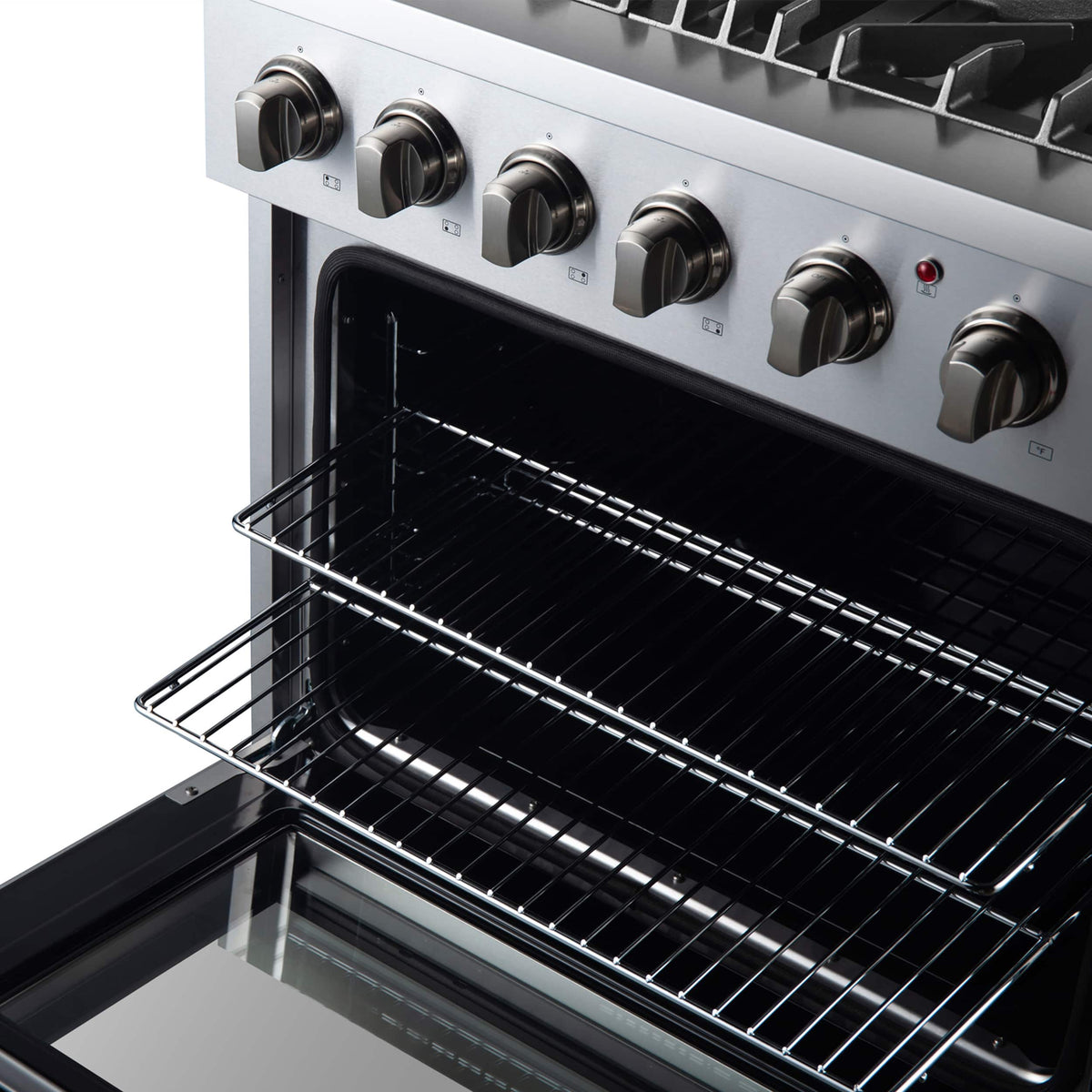 Forno Appliances - 30 in. Wide 4 Burner Marco 4.32 Cu. Ft. Freestanding Dual Fuel Convection Range with Dual Ring Burner - Silver