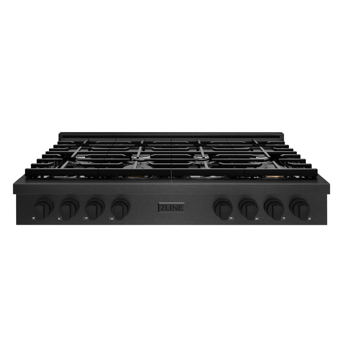 ZLINE - 48 in. Wide 8 Burner Paramount Gas Rangetop withPorcelain Cooktop in Black Satin Steel (SRTBS-48) - Black Satin Stainless Steel
