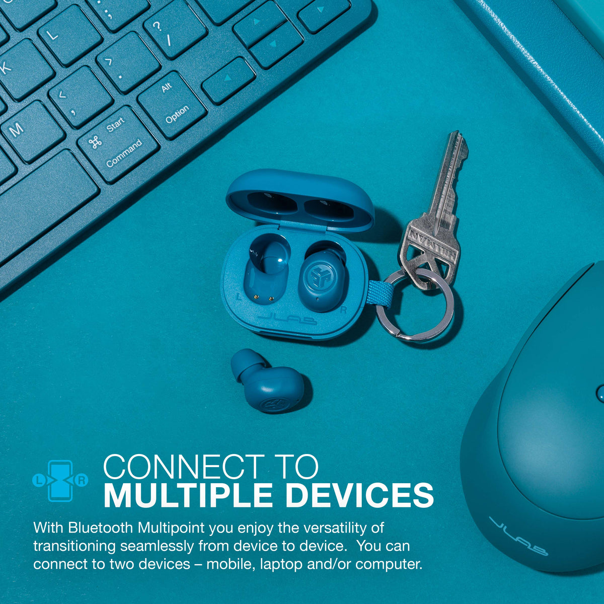 JLab - JBuds Mini True Wireless Earbuds - Aqua