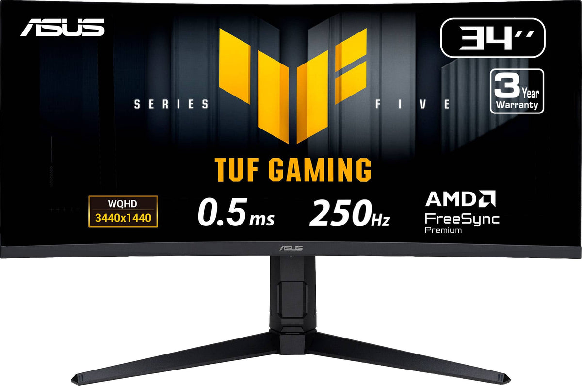 ASUS - TUF Gaming 34" 2K VA 250Hz 1ms Curved Ultrawide Gaming Monitor with FreeSync Premium and HDR (DisplayPort, HDMI) - Black