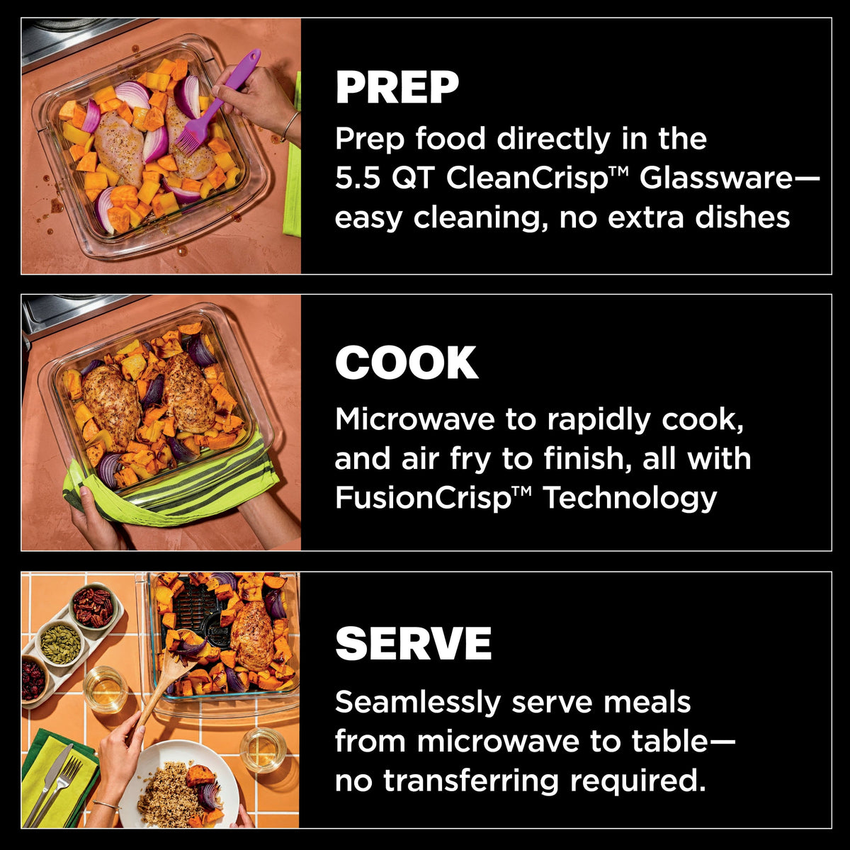 Ninja - Crispi Microwave and Air Fryer with FusionCrisp Technology - Stone Gold