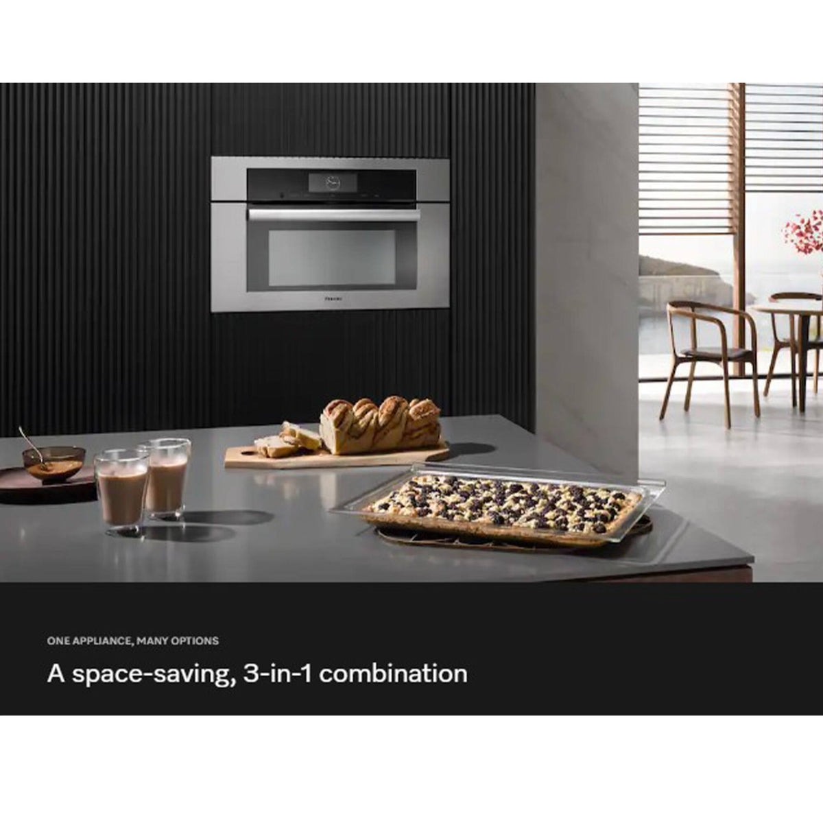 Miele - H7240 BM 24" VitroLine DirectSensor S Speed Oven w/ Convection & Microwave 1.52 cu ft - Obsidian Black