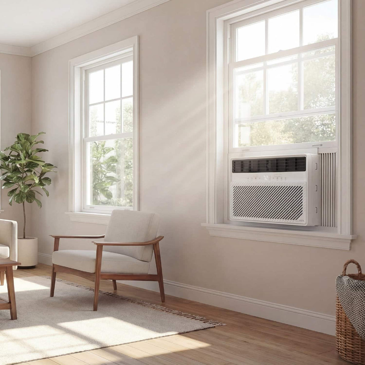 TCL - 700 Sq. Ft. 14,000 BTU Smart Window Air Conditioner, Digital, Remote Included - White