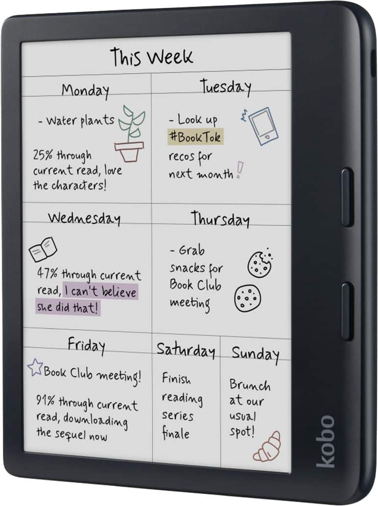 Kobo - Libra Colour | eReader | 7" Glare-Free Colour E Ink Kaleido 3 Display | Dark Mode Option | Waterproof - 2024 - Black