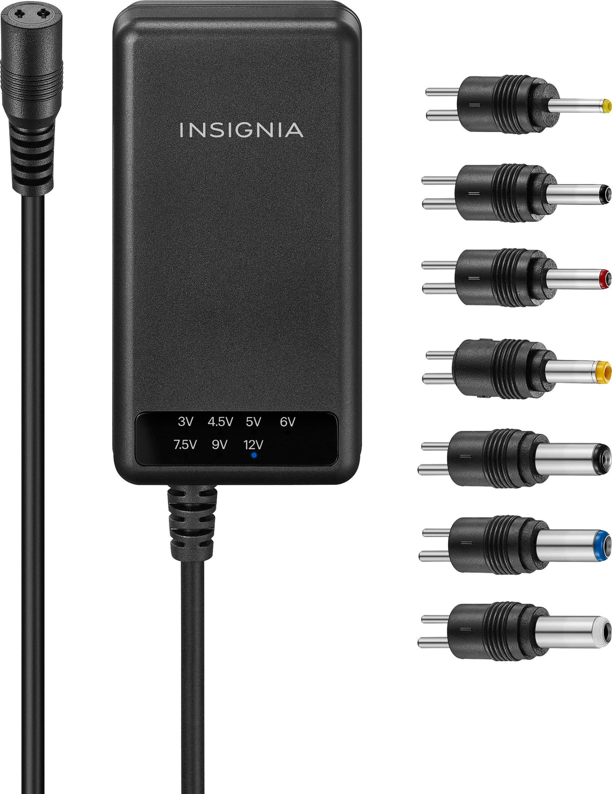 Insignia™ - 22.5W Universal AC Adapter for Devices with Round-Pin Connections (5 ft) - Black