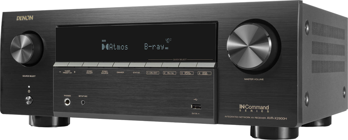 Denon - AVR-X2900H 7.2 Ch. 95W 4K/8K Dolby Atmos AV Receiver - Black