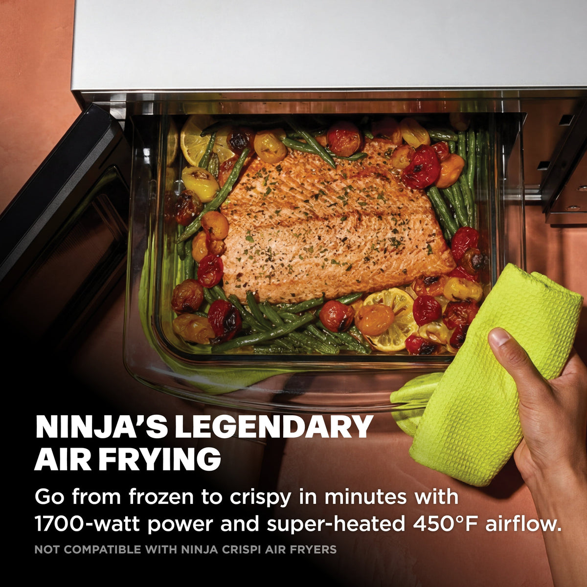 Ninja - Crispi Microwave and Air Fryer with FusionCrisp Technology - Stone Gold