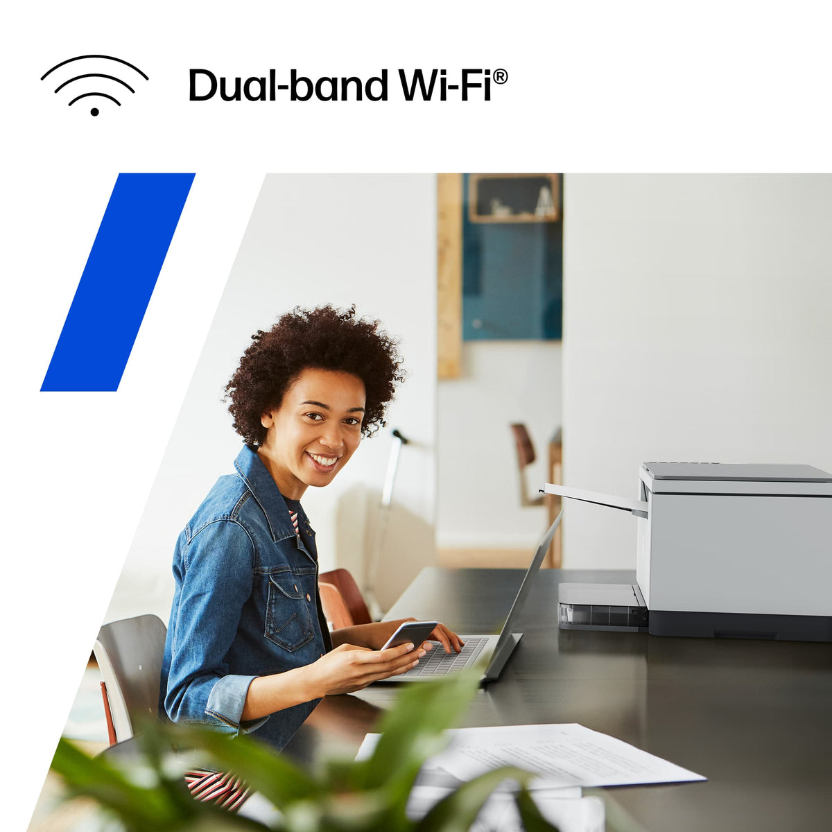 HP - LaserJet M234dw Wireless AI-Enabled Black-and-White Laser Printer - White & Slate