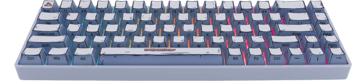 Higround - Basecamp 65+ 65% Wired Mechanical Lubed TTC Milky Switch Gaming Keyboard with RGB Backlighting - Celshade