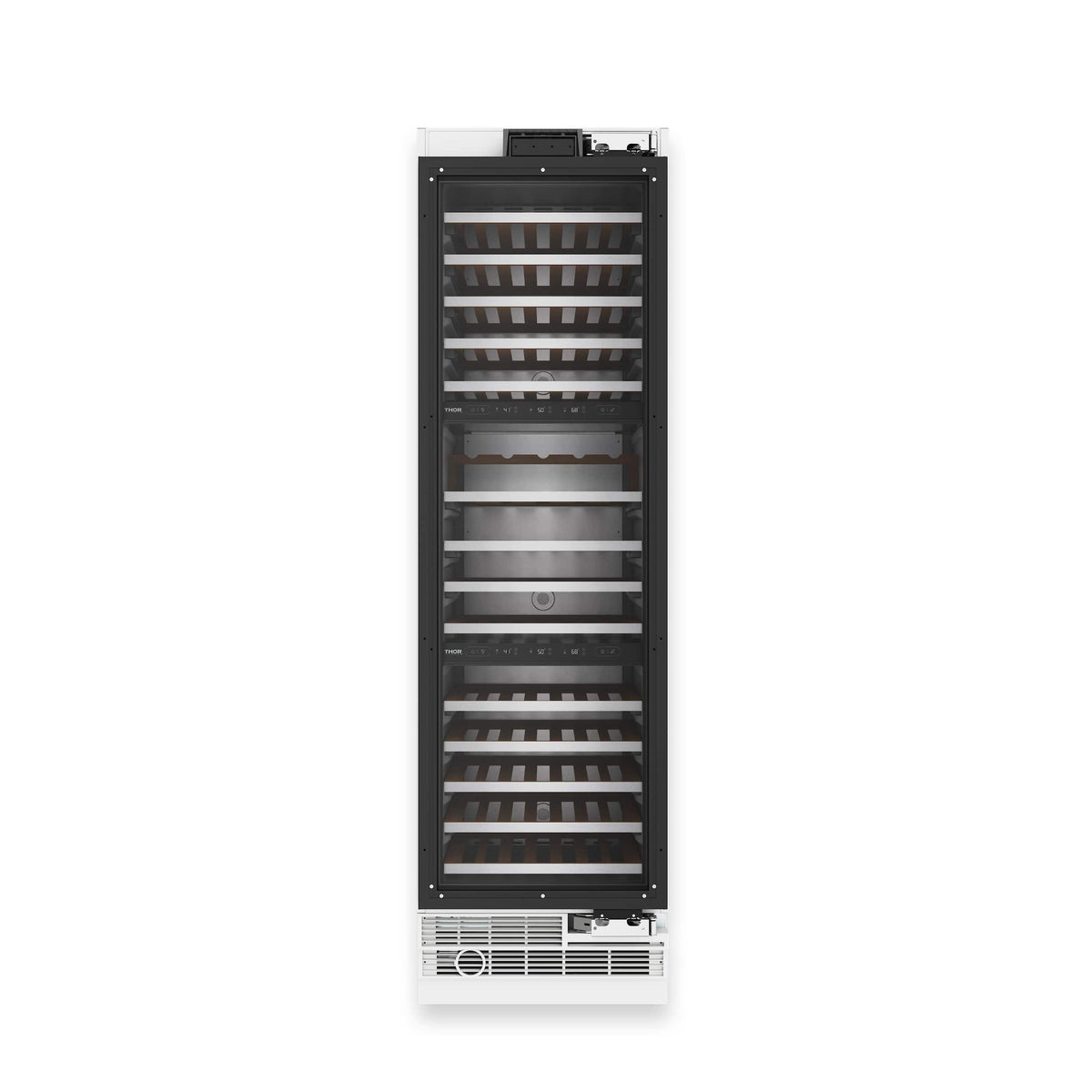 Thor Kitchen - 100 Bottle Tri-Zone Built-In Wine Cooler Panel Ready - Custom Panel Ready