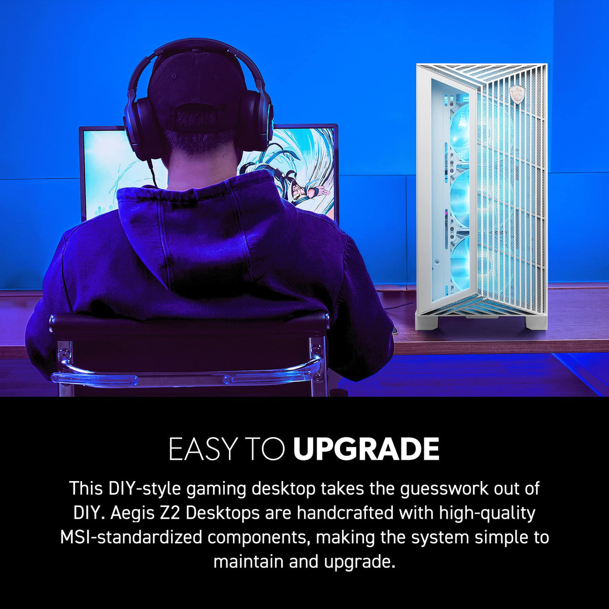 MSI - Aegis Z2 Gaming Desktop - AMD R5-8400F 2024 - 16GB Memory - NVIDIA GeForce RTX 5060 - 1TB SSD Storage - White