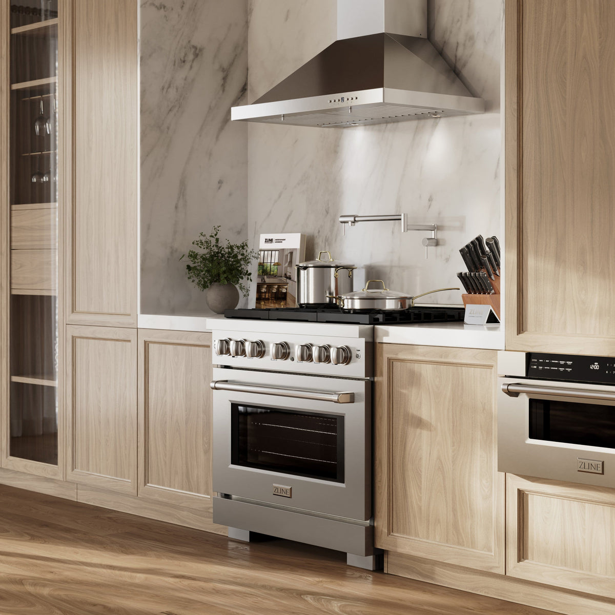 ZLINE - 36 in. Wide 6 Burner Paramount Dual Fuel with Cooktop and Convection Oven (SDR36) - Stainless Steel