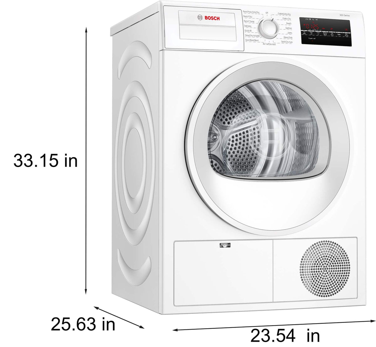 Bosch - 300 Series 4 Cu. Ft. Stackable Smart Electric Dryer with Wrinkle Block - White