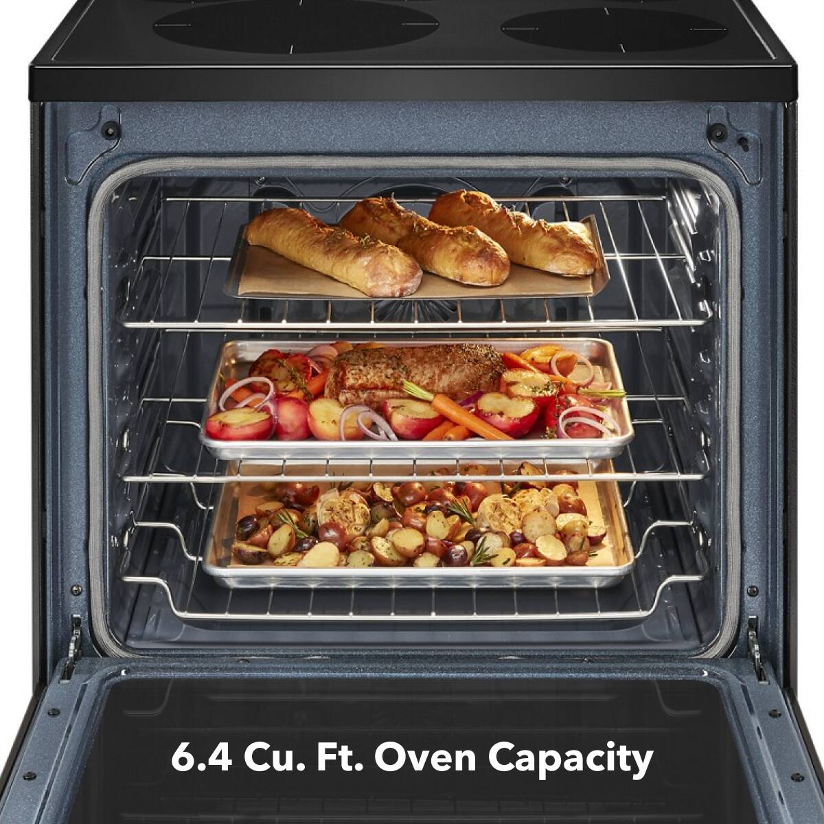 KitchenAid - 30 in. Wide 3 elements 6.4 cu. ft. Self-Cleaning Freestanding Electric Convection Range - Black Stainless Steel