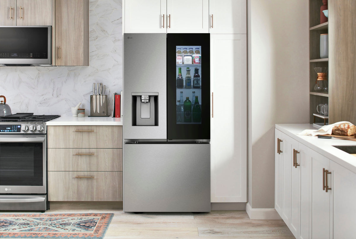 LG - 33-in Wide 24.5 Cu. Ft. French Door Standard-Depth MAX Smart Refrigerator with Dual Ice Maker with Craft Ice - Stainless Steel