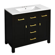 Bathroom Vanity With Sink Combo Set, Modern Bathroom Cabinet With 4 Drawers