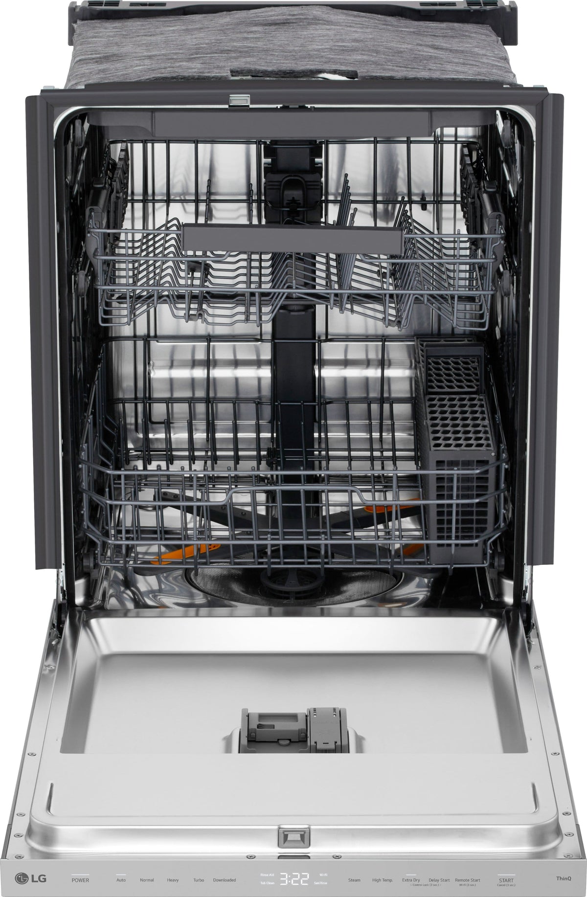 LG - FlushFit 24" Top Control Smart Built-In Stainless Steel Tub Dishwasher with 3rd Rack, AutoVent Dry and 46dBA - Stainless Steel