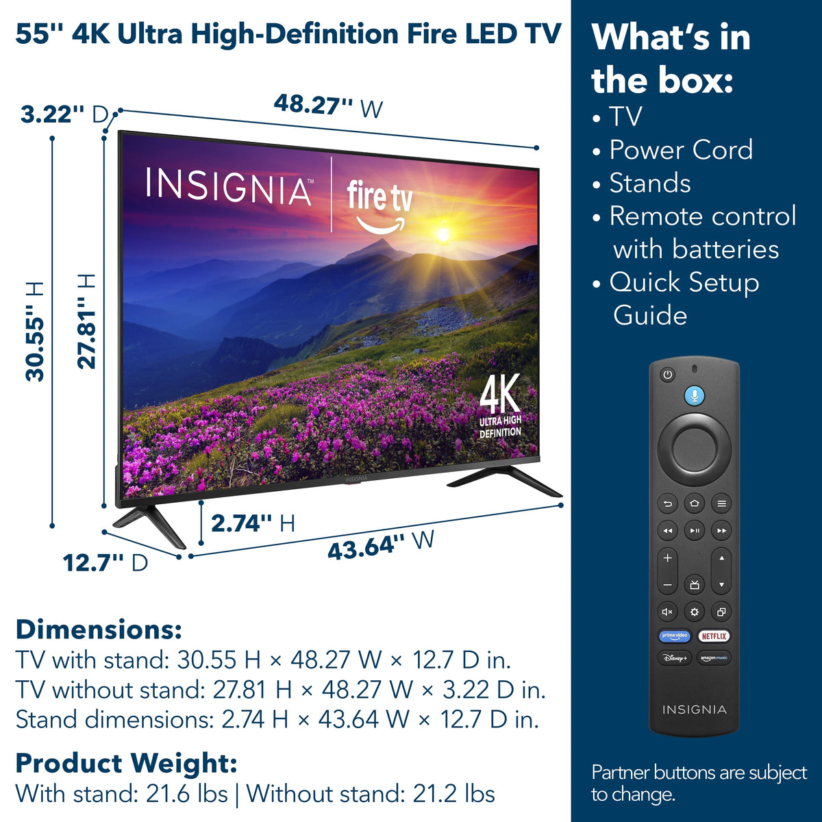 Insignia™ - 55-inch Class F50 Series LED 4K UHD Smart Fire TV
