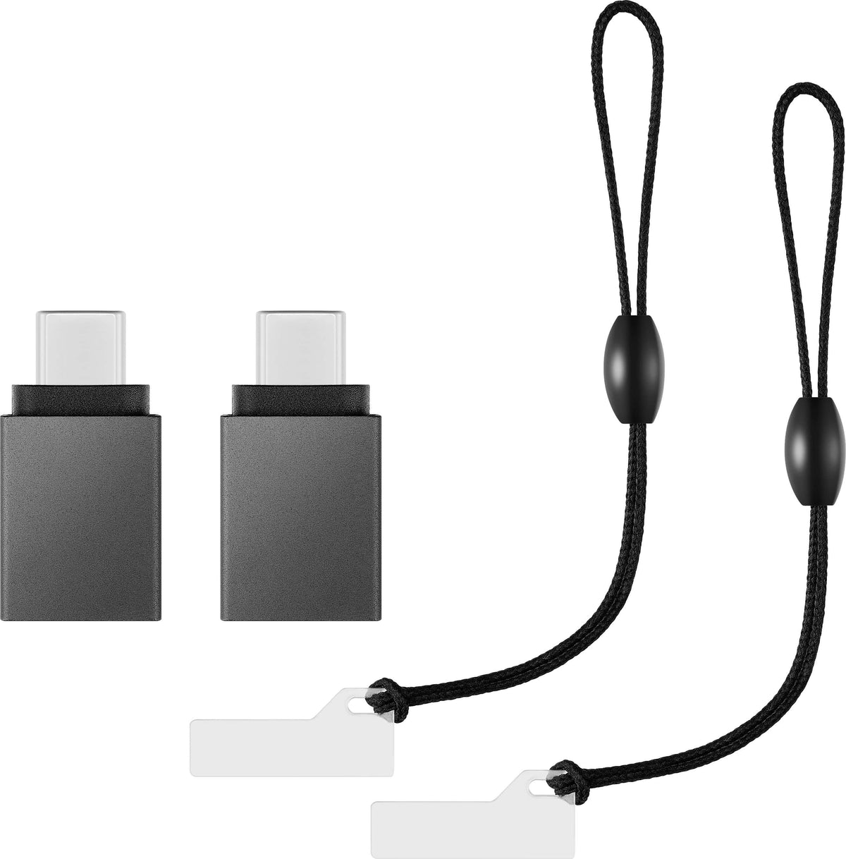 Best Buy essentials™ - USB-C Male to USB Female Adapter (2-Pack) - Black