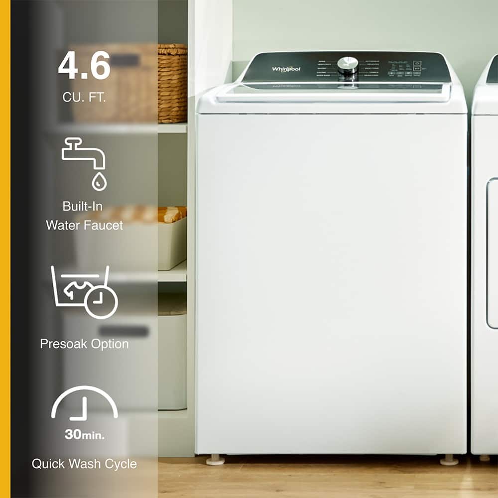 Whirlpool - 4.6 Cu. Ft. Top Load Washer with Built-In Faucet - White