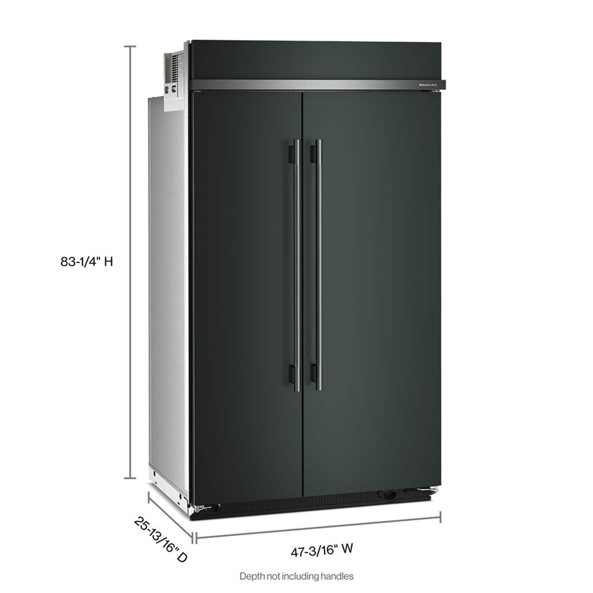 KitchenAid - 48 in. Wide 30 cu. ft. Built-In Side-by-Side Refrigerator with Platinum Interior - Juniper