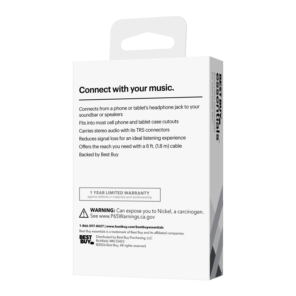 Best Buy essentials™ - 6' 3.5 mm Audio Cable - Black