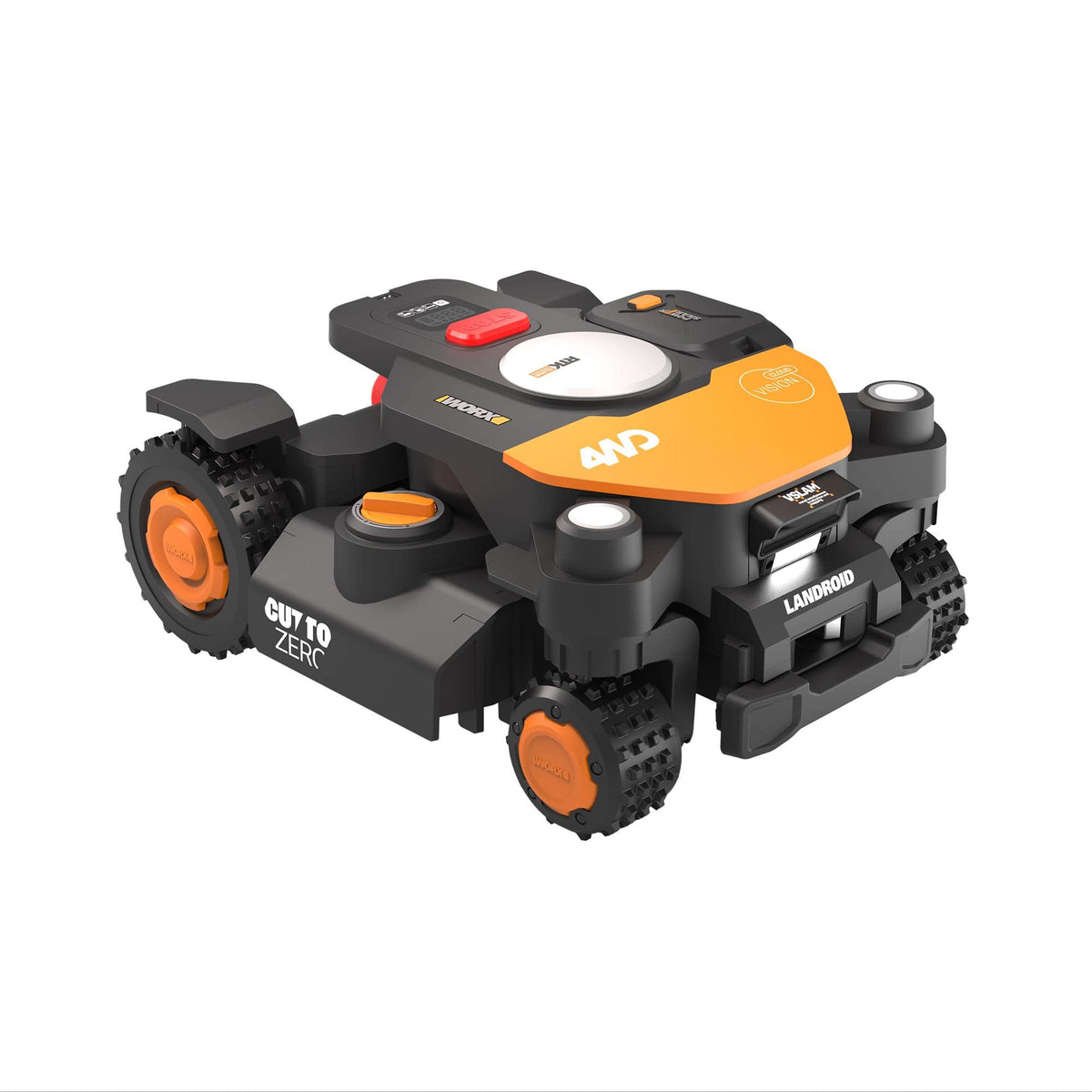 WORX - Landroid Vision 4WD 1/2 Acre Robotic Lawn Mower, AI Obstacle Avoidance, Cloud Navigation, Auto Mapping App Control WR342 - Black