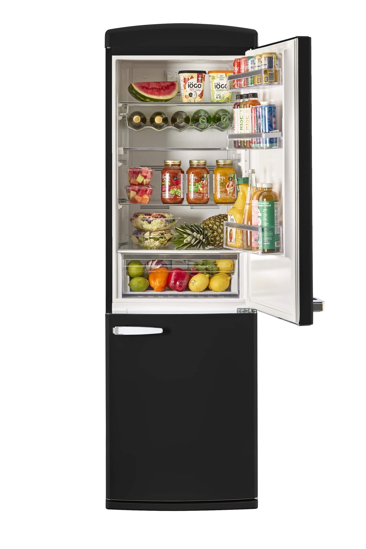 Unique Appliances - 24 in. Wide Classic Retro 23.8 in 11.7 cu. ft. Frost Free Retro Bottom Freezer Refrigerator ENERGY STAR - Matte Black