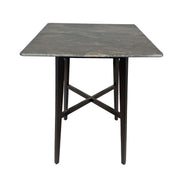 Modern Bar Height Dining Table, Rubberwood Legs And Laminate Table Top, Paladina Marble - Gray / Black