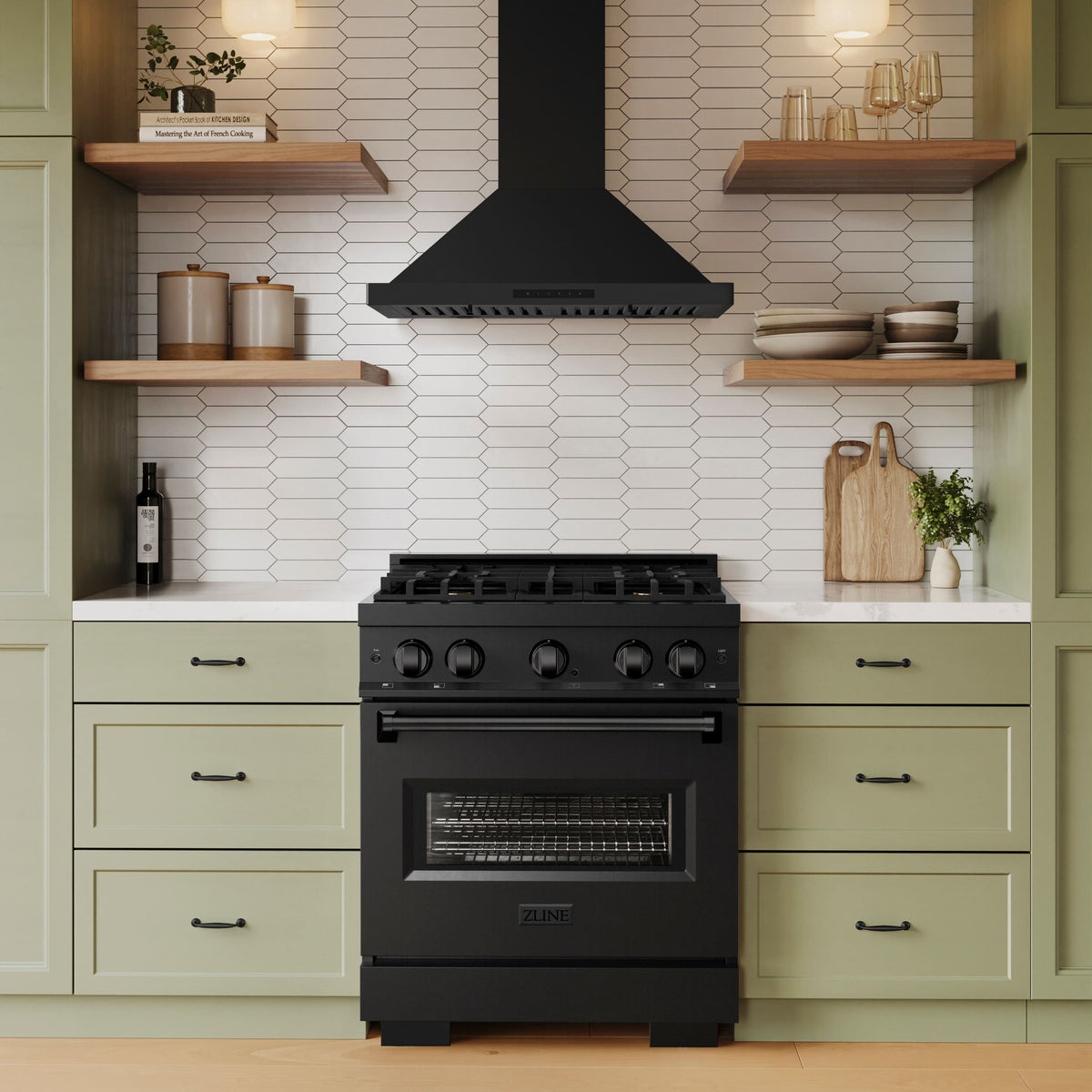 ZLINE - 30 inches - Externally Vented - Wall Range Hood - Black Stainless Steel