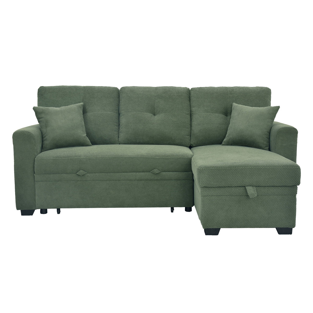 Sofá seccional cama con nido extraíble, chaiselongue reversible