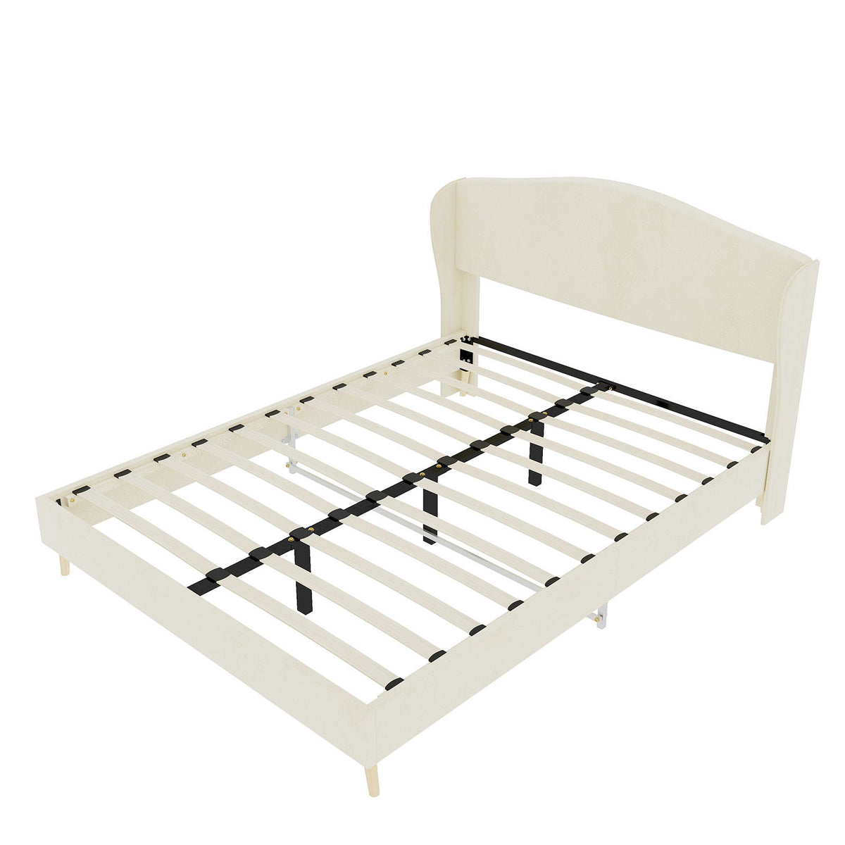 Cama tapizada, cabecero capitoné, sueño confortable